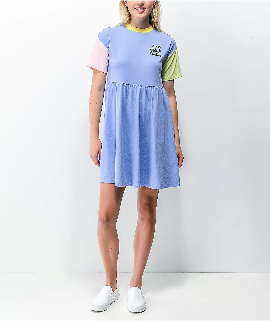 A-Lab Febe Lavender Colorblock T-Shirt Dress - Image 4
