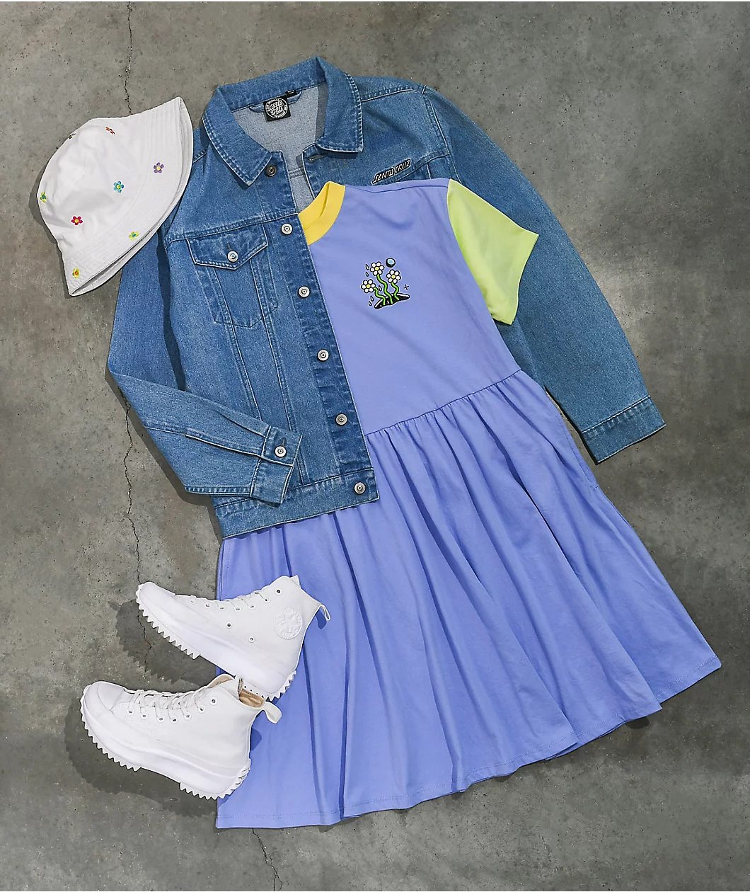 A-Lab Febe Lavender Colorblock T-Shirt Dress - Image 5