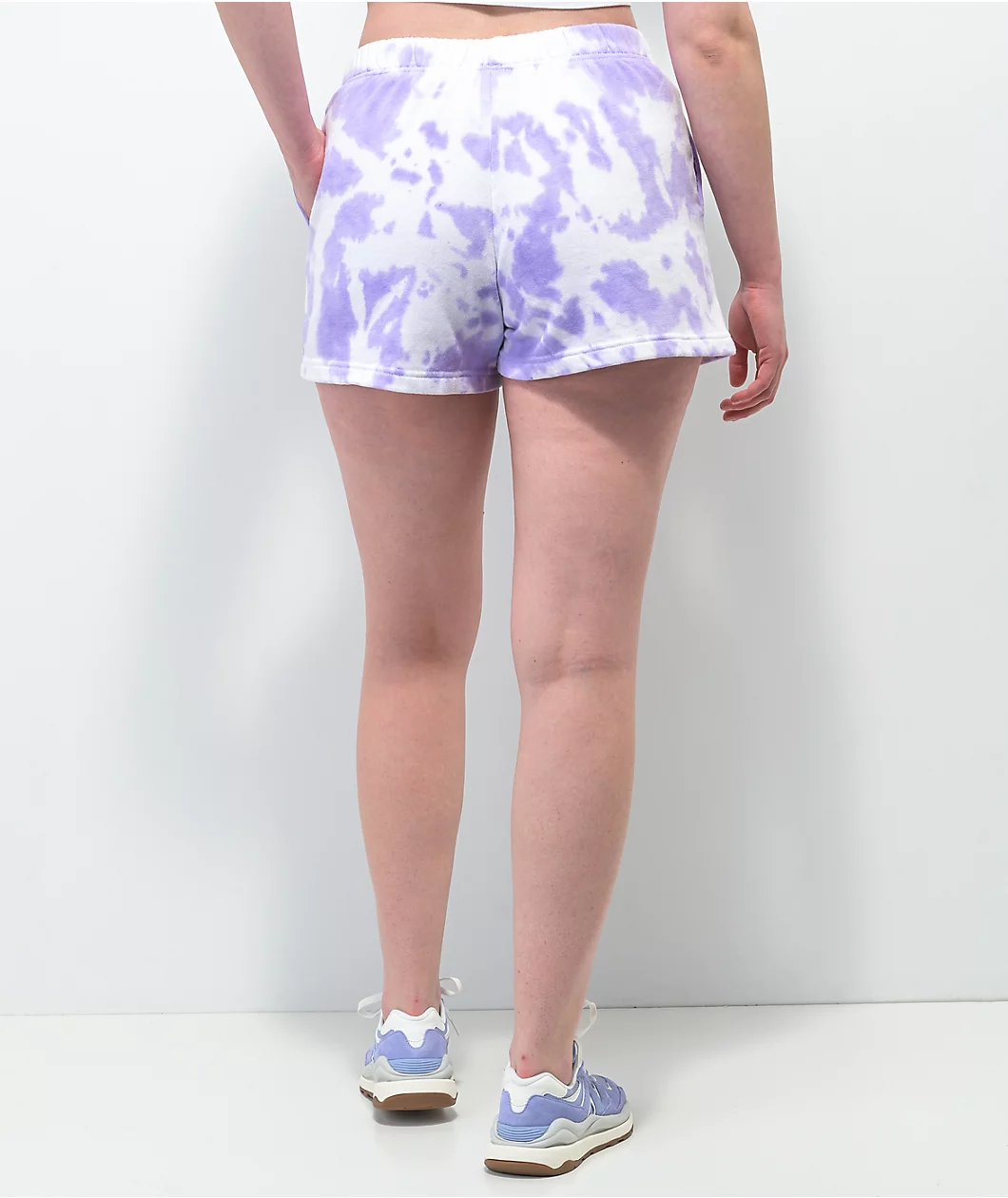 A-Lab Jana Mushroom Purple Tie Dye Sweat Shorts - Image 2