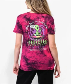 A-Lab Rainen Alien Pink & Black Tie Dye T-Shirt