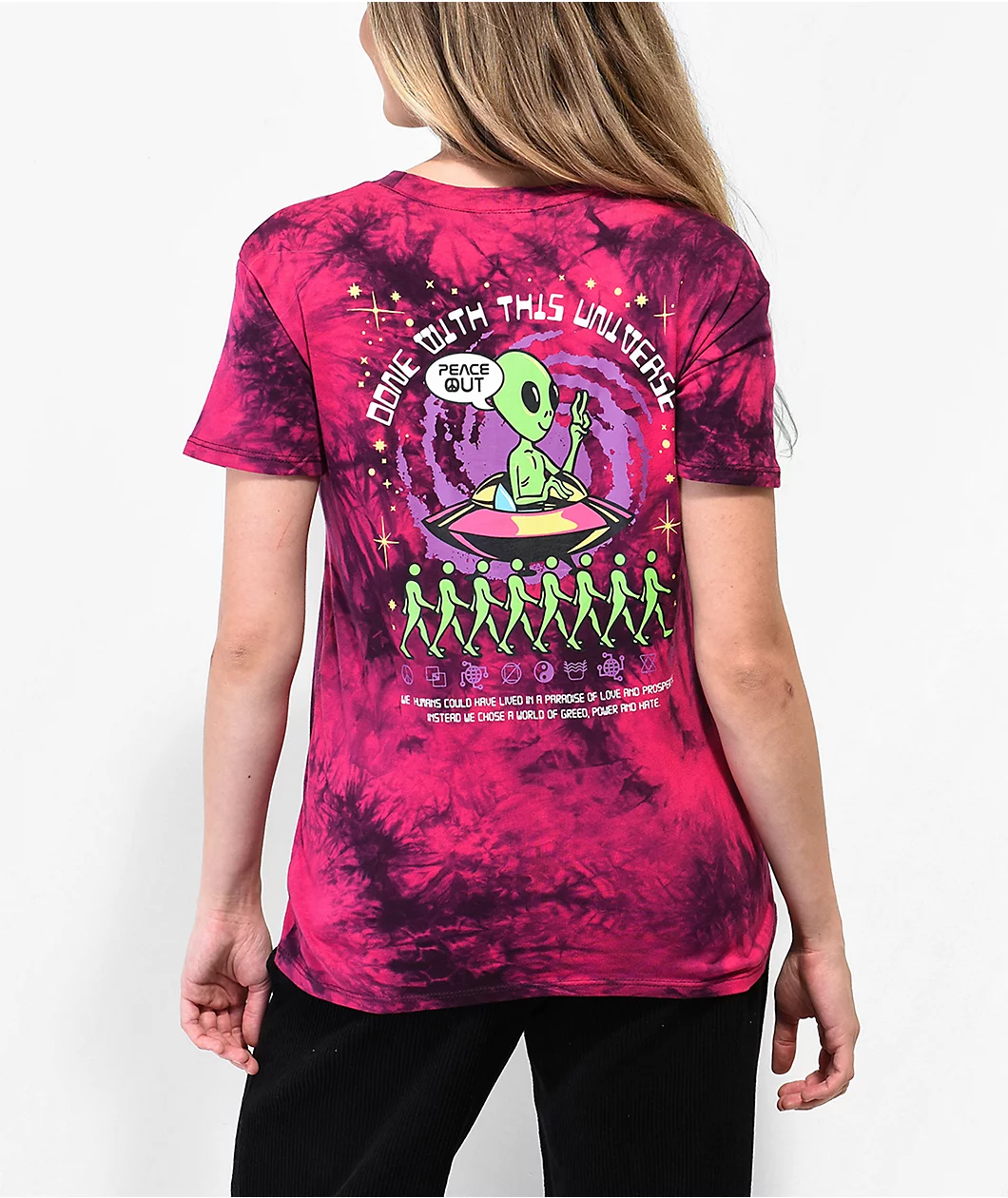 A-Lab Rainen Alien Pink & Black Tie Dye T-Shirt