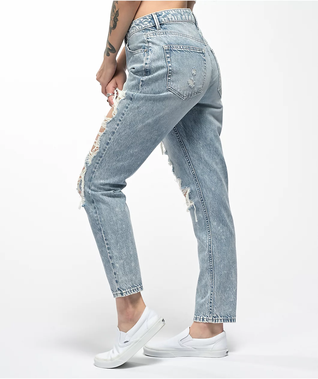 Almost Famous Distressed Blue Skinny Jeans - Image 3