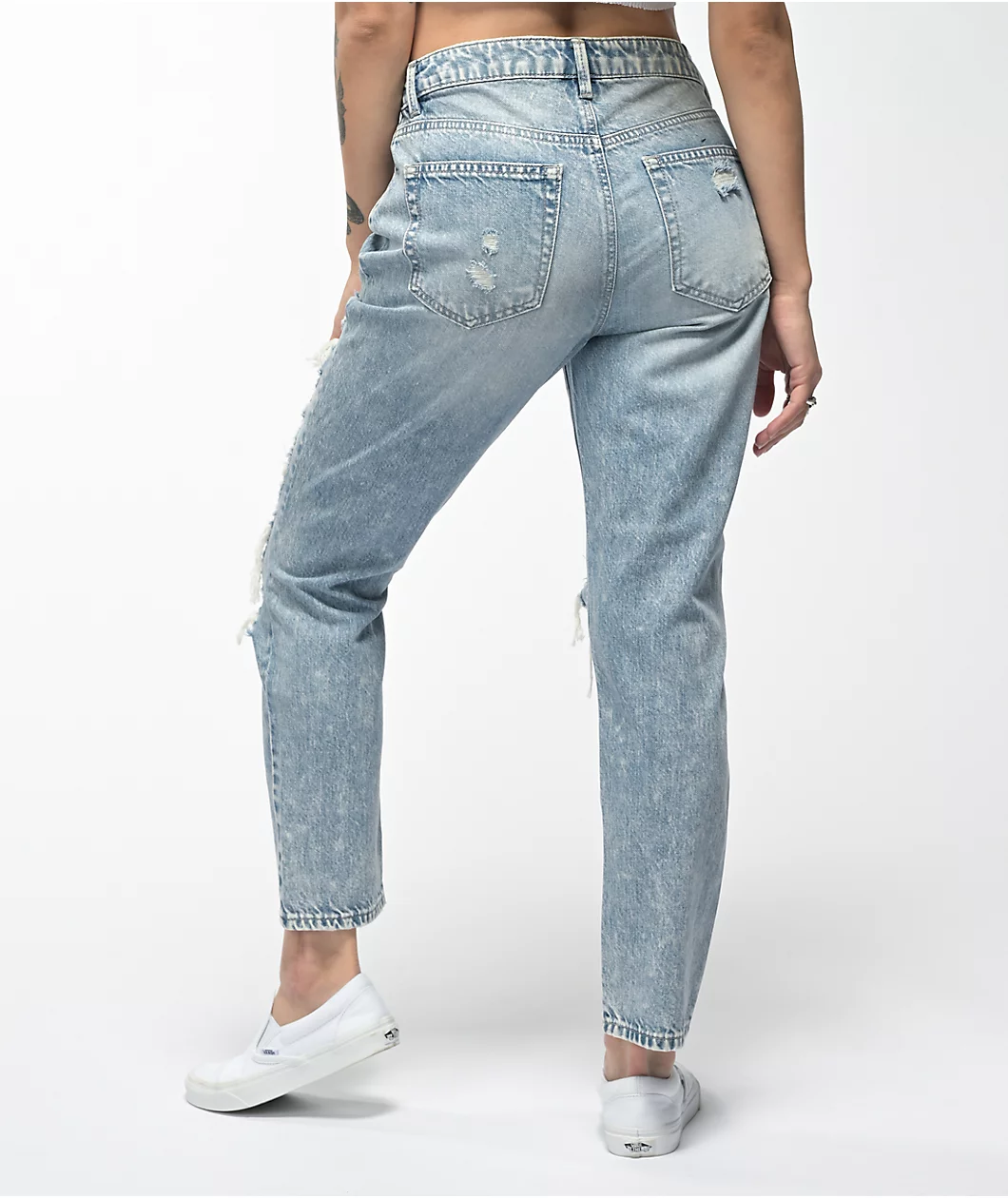 Almost Famous Distressed Blue Skinny Jeans - Image 2