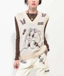 Broken Promises Cry Later Cream Sweater Vest