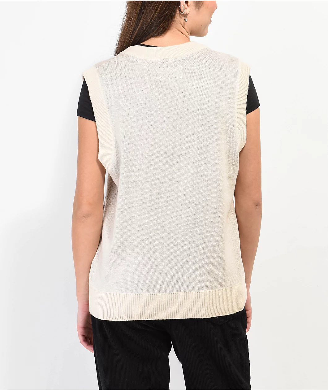 Broken Promises Cry Later Cream Sweater Vest - Image 7
