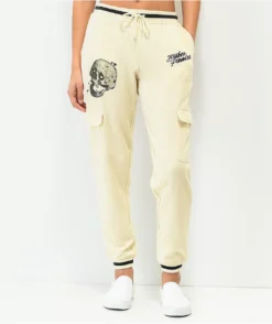 Broken Promises Jawbreaker White Cargo Sweatpants