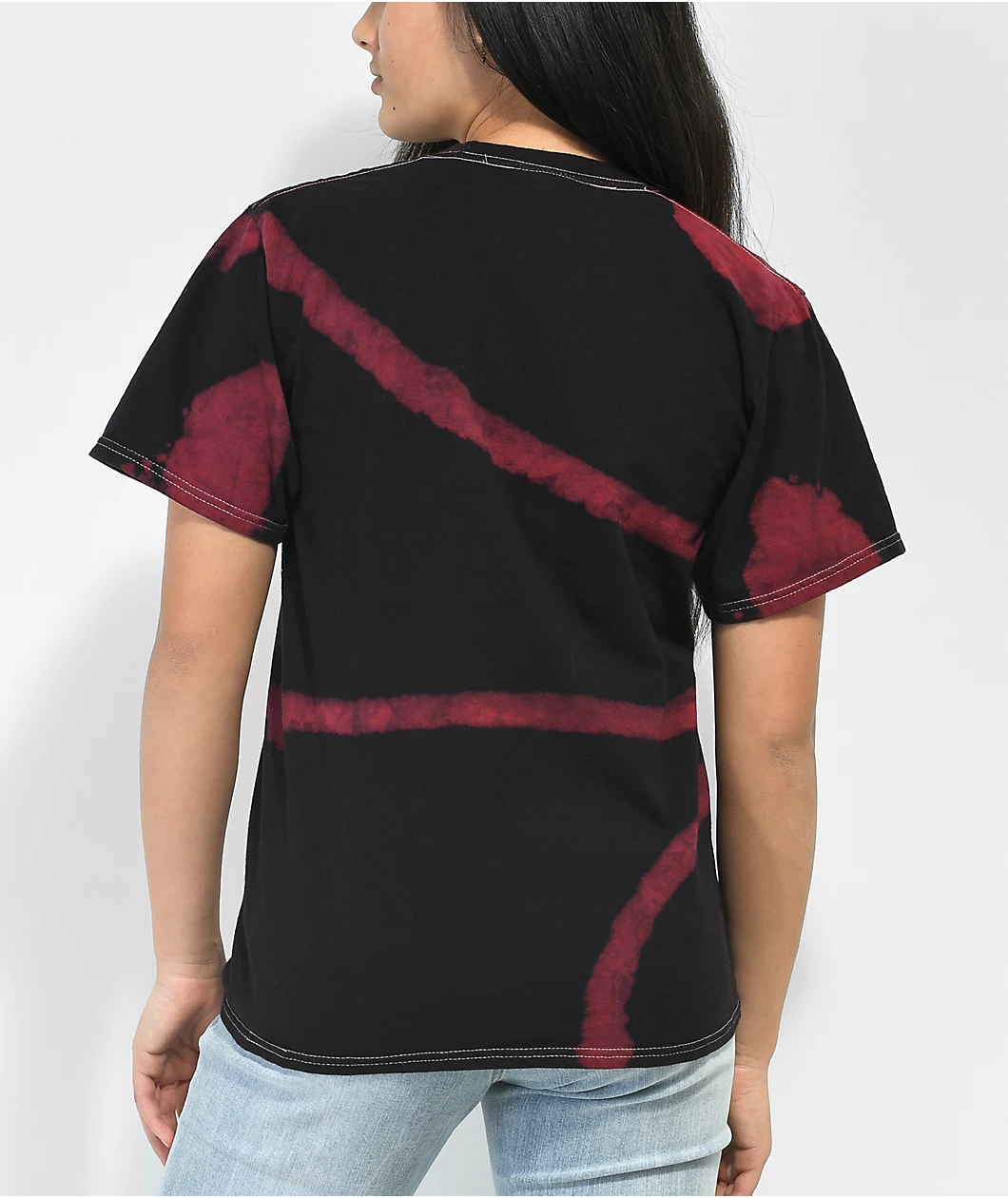 Broken Promises Sludge Red & Black Tie Dye T-Shirt - Image 3
