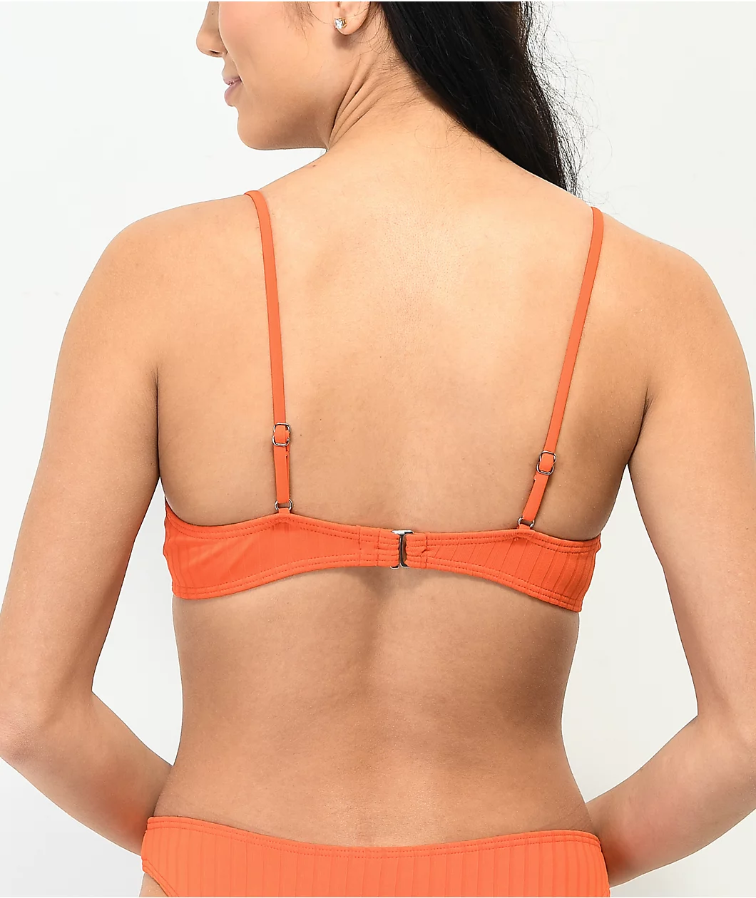 Damsel Bonita Orange Super Rib Triangle Bikini Top - Image 2