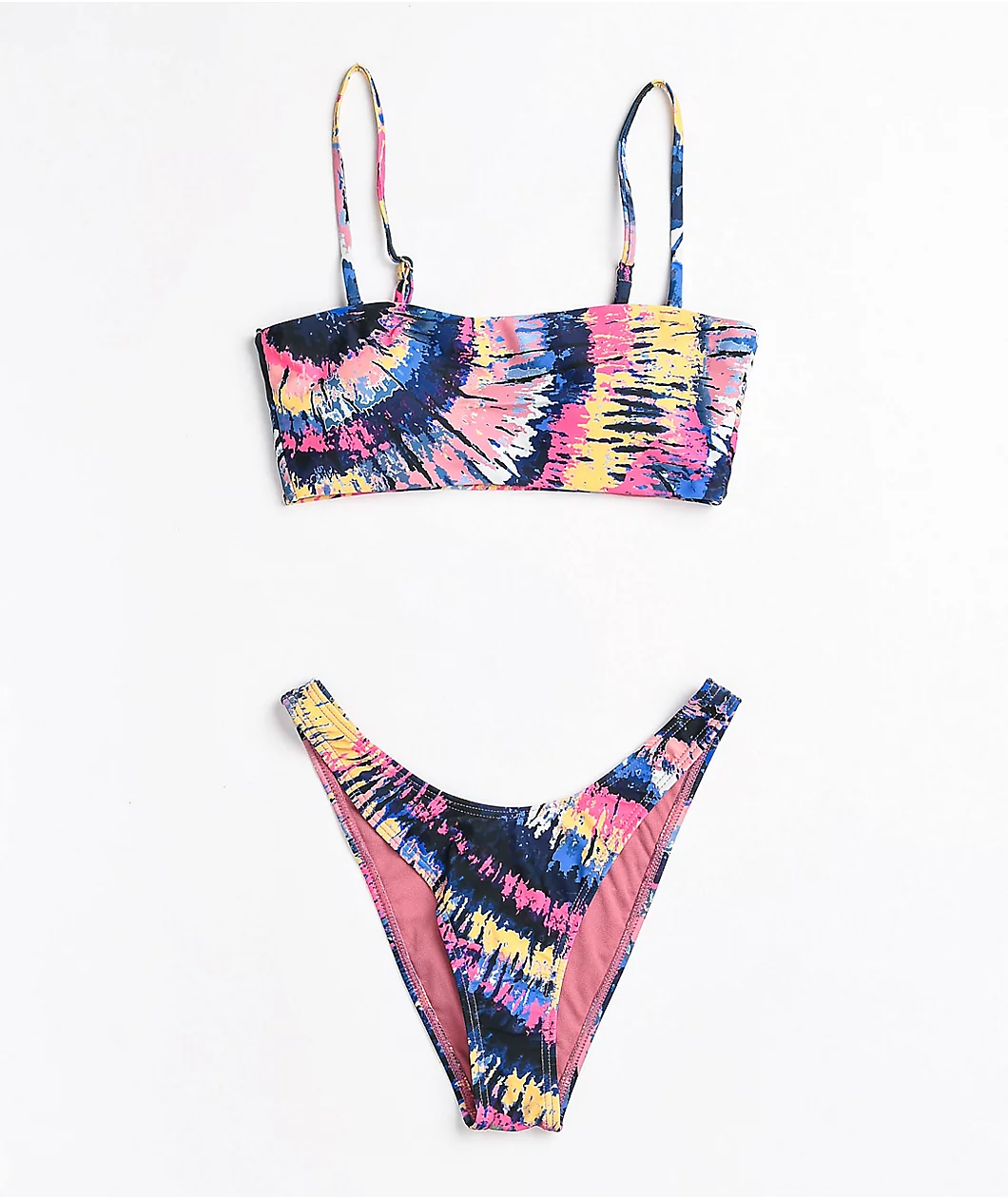Damsel Jas Multi Tie Dye Bandeau Bikini Top - Image 3