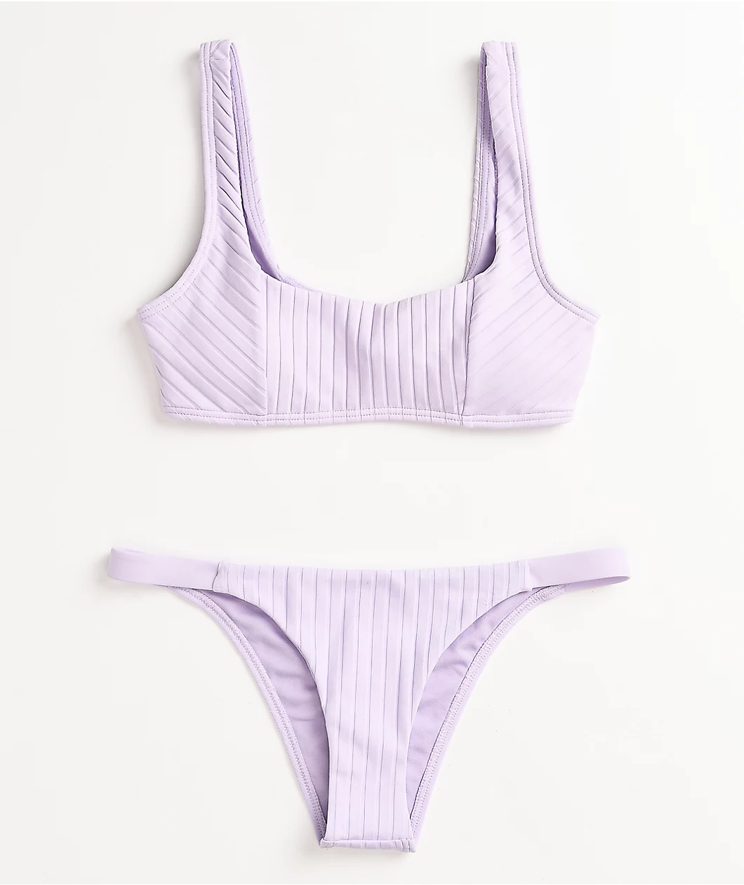 Damsel Photon Super Ribbed Lavender Sport Bikini Top - Image 3