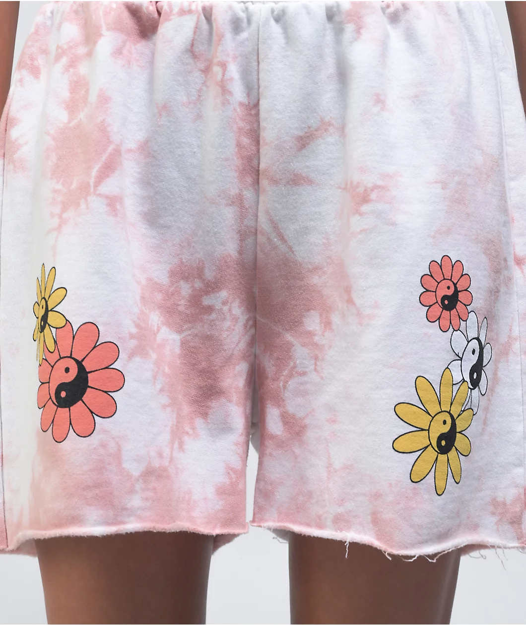 Desert Dreamer Yin Yang Pink Tie Dye Sweat Shorts - Image 3