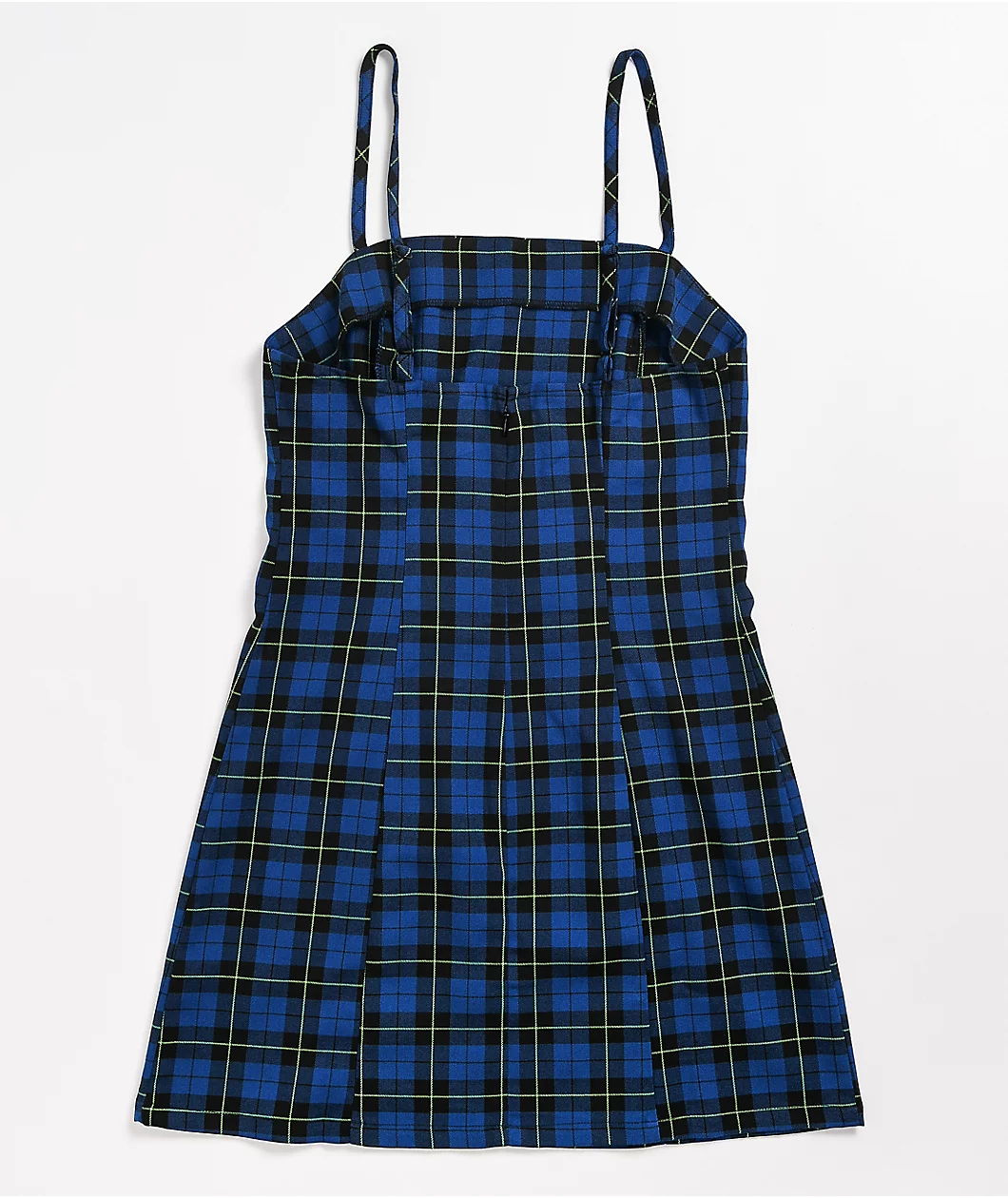 Empyre Dia Blue Plaid Mini Dress - Image 3