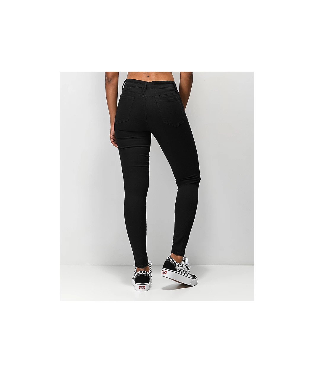 Empyre Drea High-Rise Exposed Button Black Jeggings - Image 2