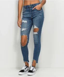 Empyre Drea High-Rise Ripped Med Wash Jeggings