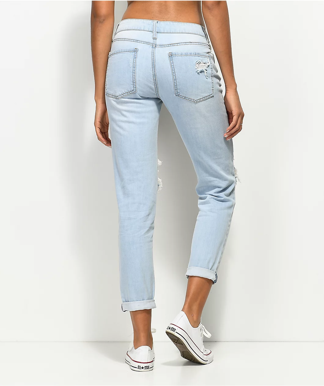 Empyre Easton Distressed Light Vintage Wash Boyfriend Jeans - Image 2