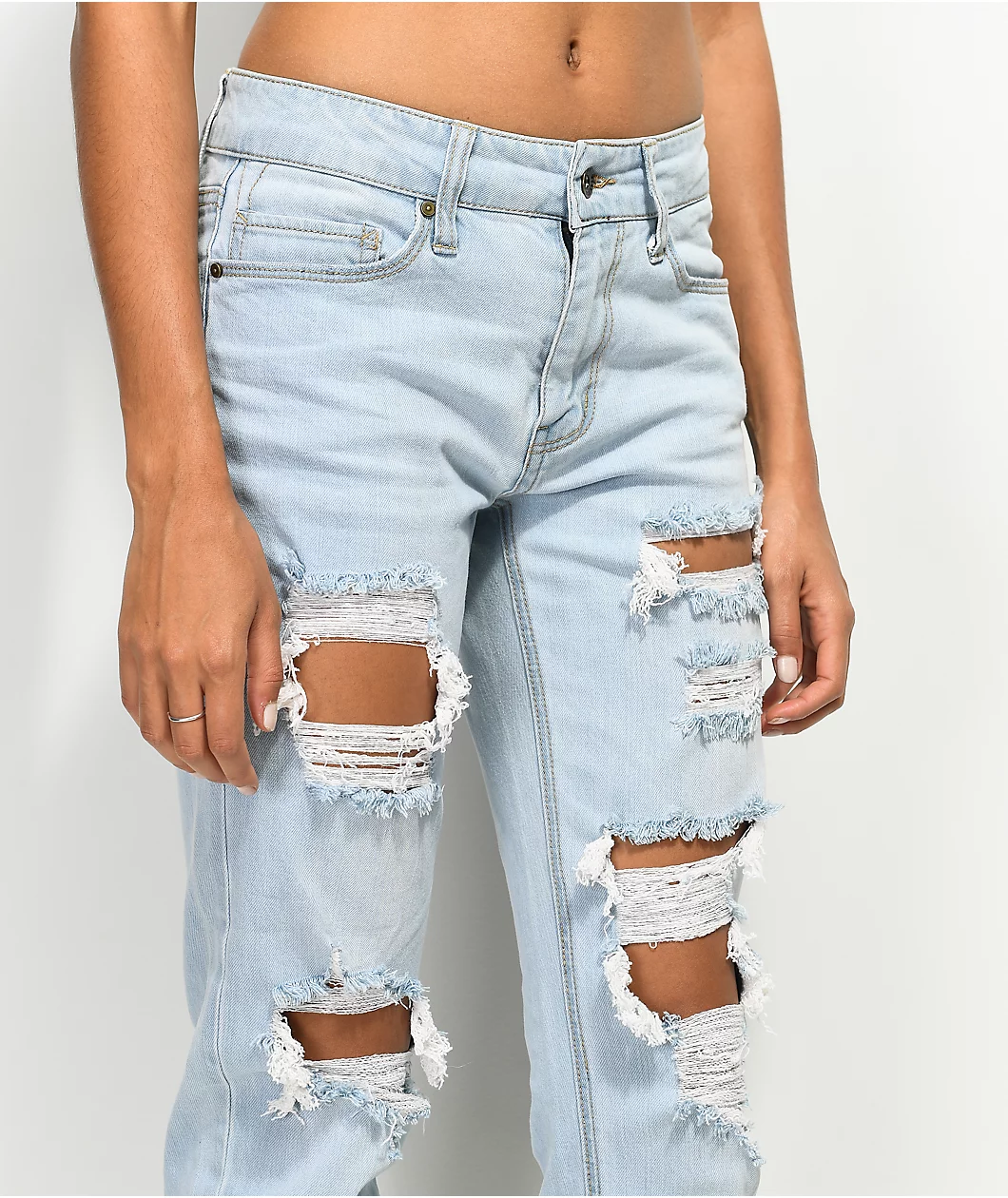 Empyre Easton Distressed Light Vintage Wash Boyfriend Jeans - Image 3