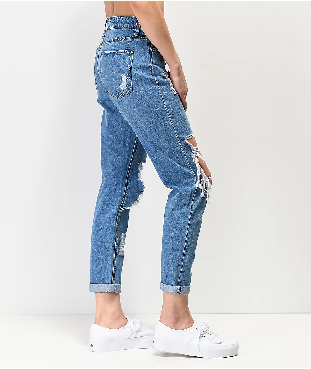 Empyre Easton Medium Wash Distressed Boyfriend Jeans - Image 4