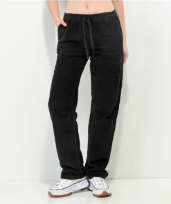 Empyre Jessie E-Waist Black Corduroy Skate Pants