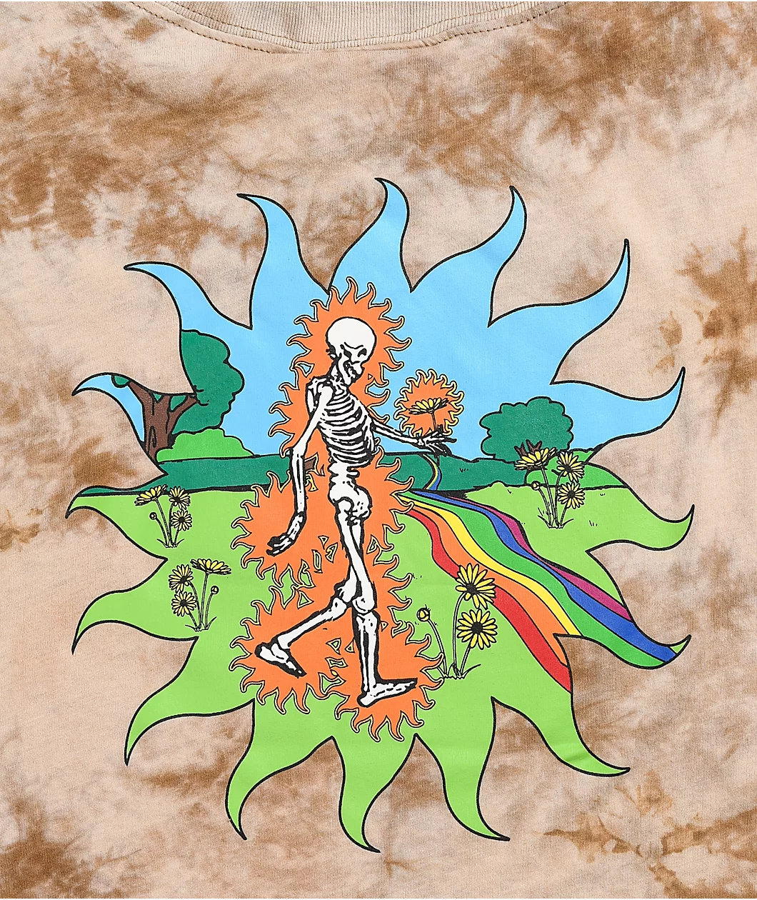 Empyre Kipsy Tan Tie Dye Crop T-Shirt - Image 4