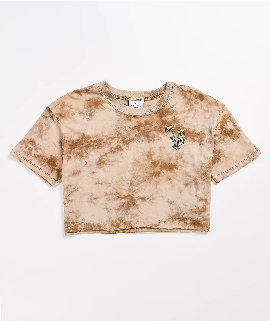 Empyre Kipsy Tan Tie Dye Crop T-Shirt - Image 2