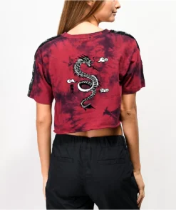 Empyre Kipsy Tape Red Tie Dye Crop T-Shirt