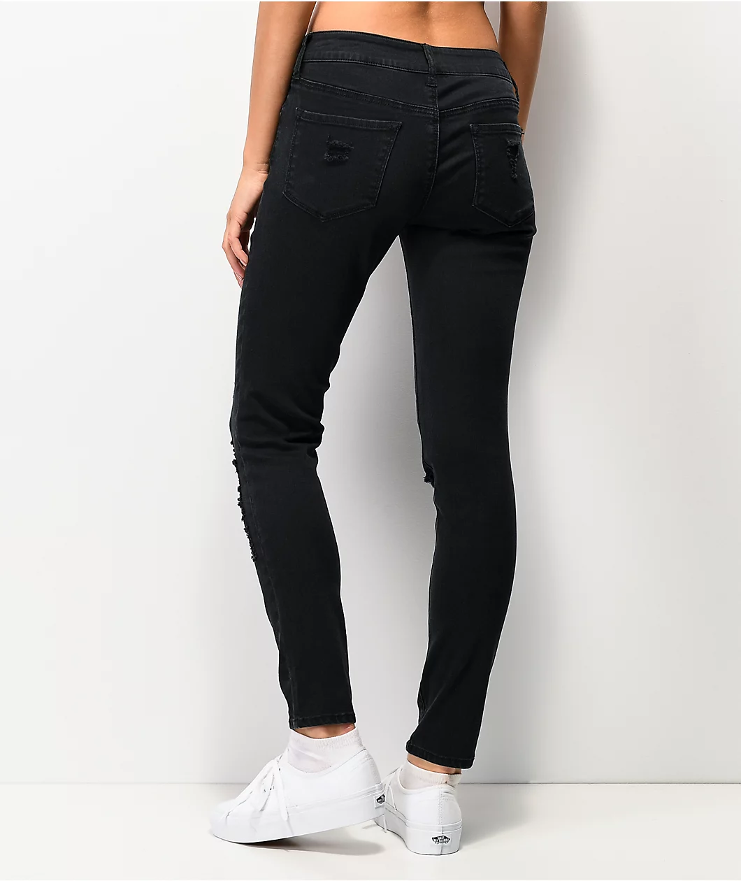 Empyre Tessa Shredded Black Skinny Jeans - Image 2