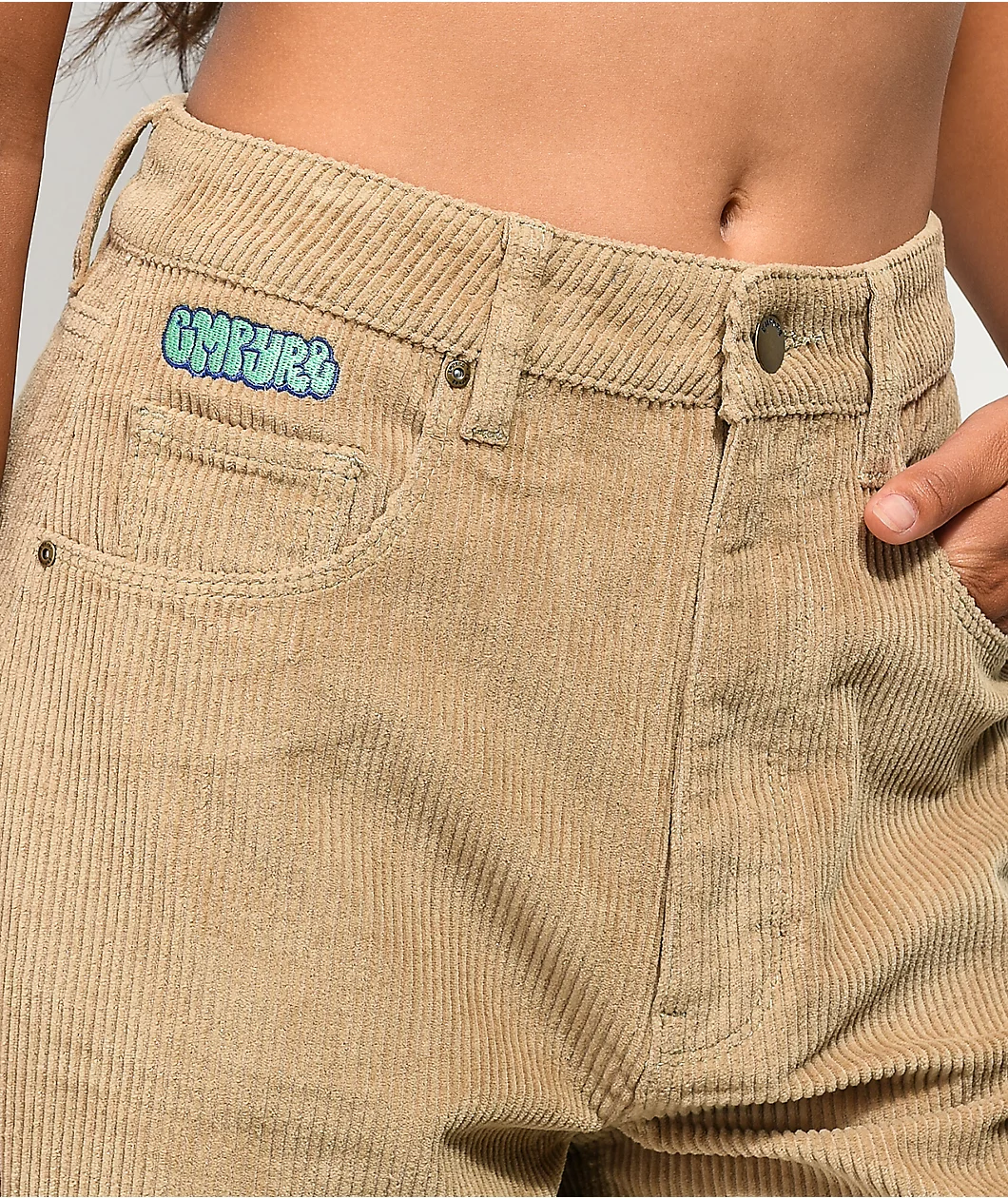 Empyre Tori 90s Khaki Corduroy Skate Pants - Image 3