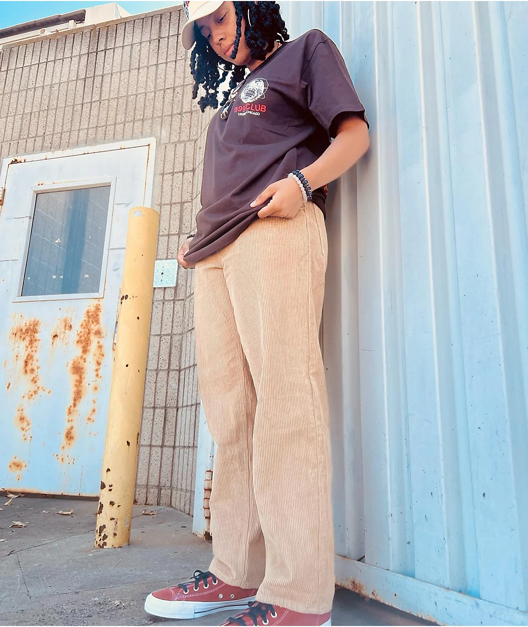 Empyre Tori 90s Khaki Corduroy Skate Pants - Image 4