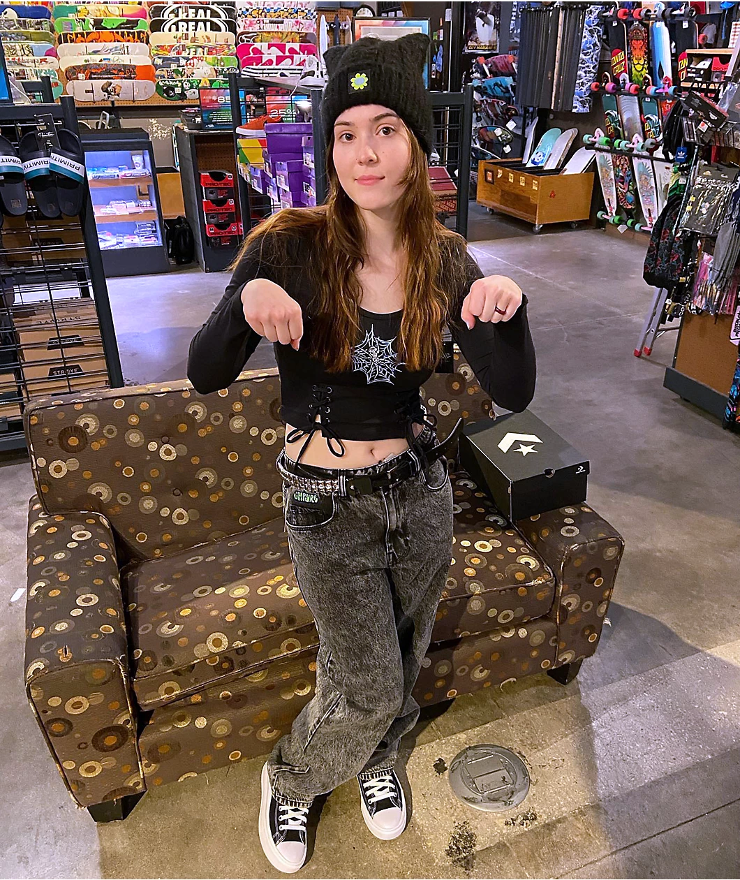 Empyre Tori Black Acid Wash Skate Jeans - Image 10