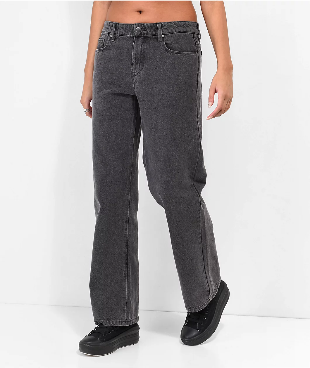 Empyre Zia Black Low-rise Vintage Straight Jeans