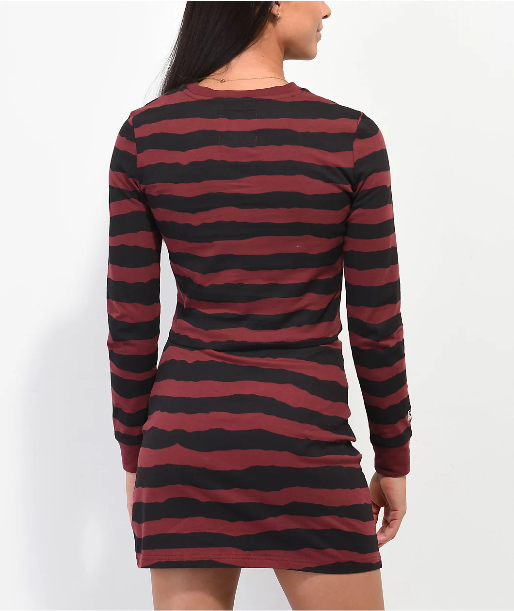 Lurking Class By Sketchy Tank Terror Eyes Red & Black Long Sleeve Crop T-Shirt - Image 2