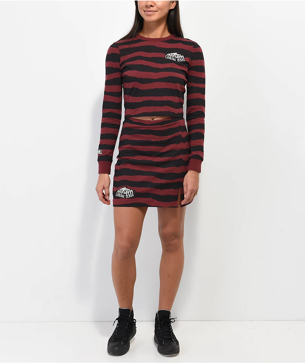 Lurking Class By Sketchy Tank Terror Eyes Red & Black Skirt - Image 6