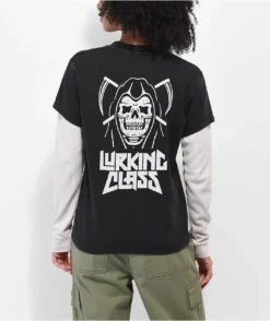 Lurking Class By Sketchy Tank Metal Scythe 2Fer Black Long Sleeve T-Shirt