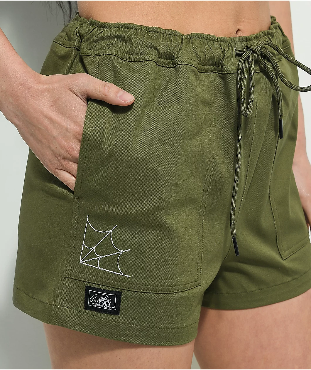 Lurking Class By Sketchy Tank Spiderweb Green Shorts - Image 4