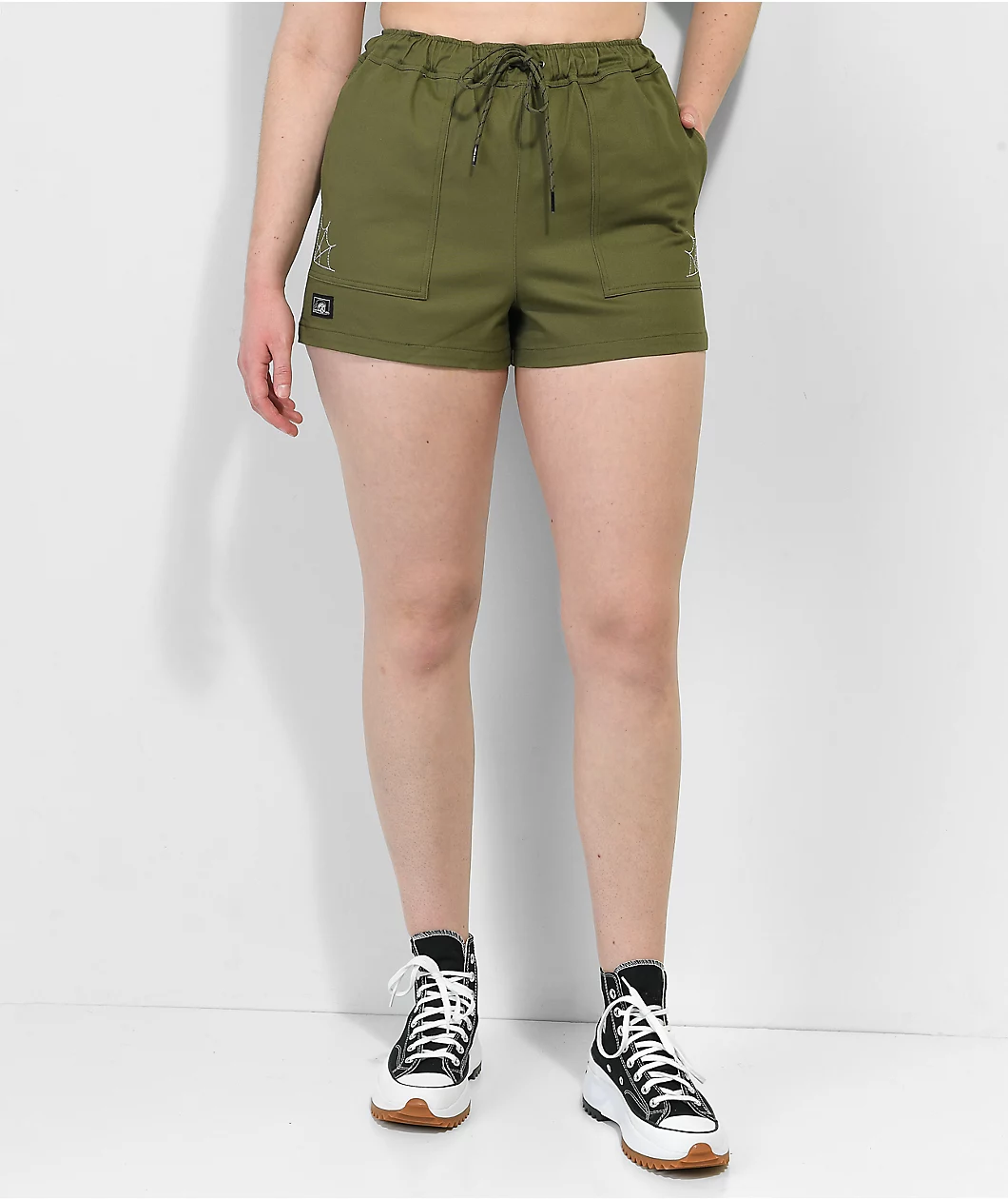 Lurking Class By Sketchy Tank Spiderweb Green Shorts - Image 5