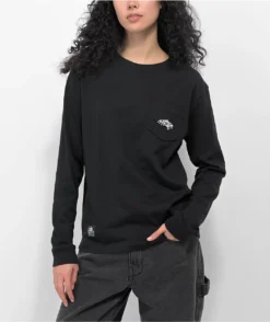 Lurking Class By Sketchy Tank Terror Coffin Black Long Sleeve Pocket T-Shirt