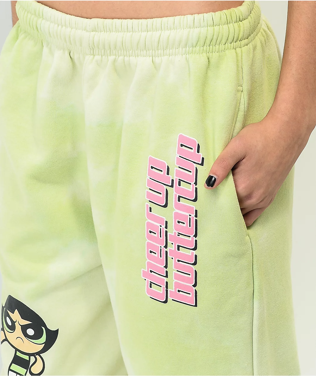 NGOrder X Powerpuff Girls Buttercup Green Tie Dye Jogger Sweatpants - Image 3