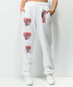 NGOrder X Powerpuff Girls White Jogger Sweatpants