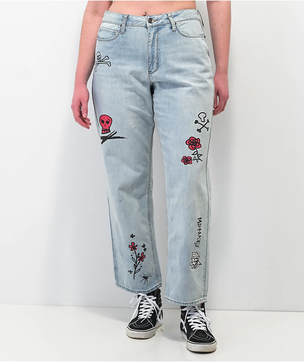 Ninth Hall Sire Printed Light Blue Denim Dad Jeans - Image 3