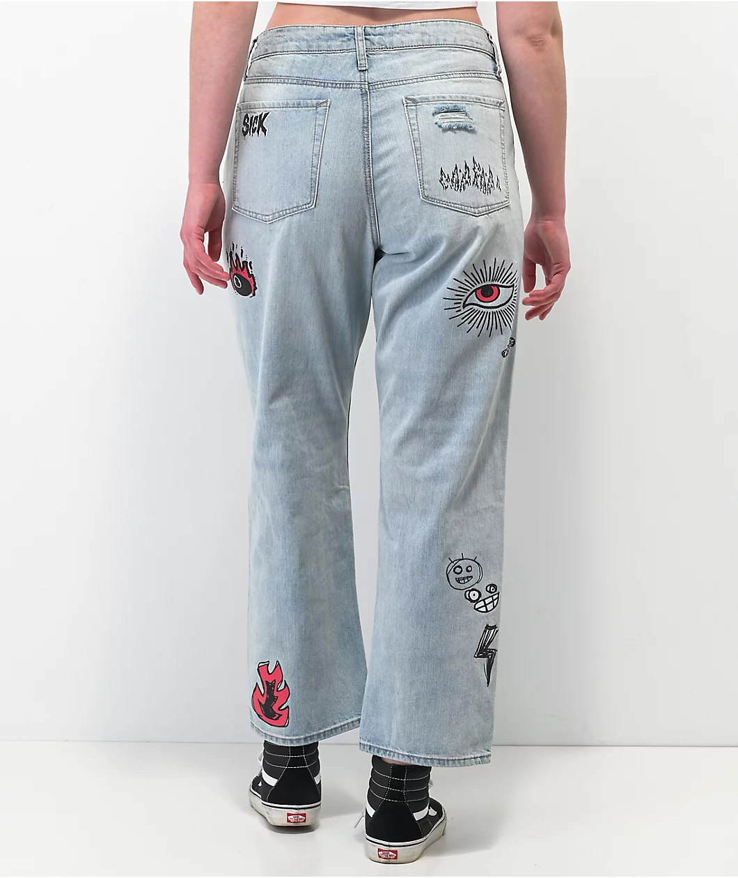 Ninth Hall Sire Printed Light Blue Denim Dad Jeans - Image 4