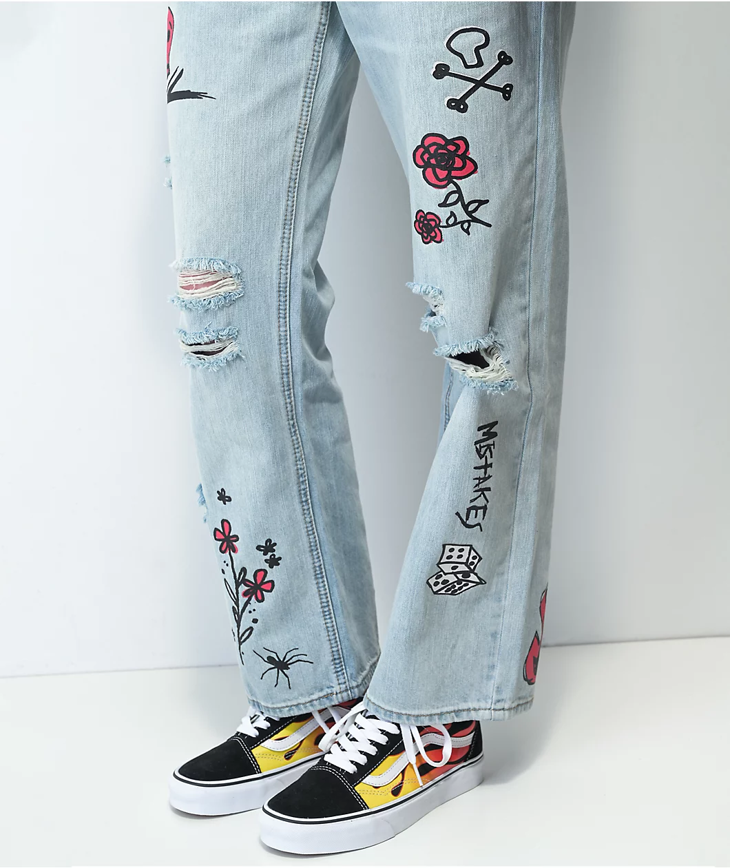 Ninth Hall Sire Printed Light Blue Denim Dad Jeans - Image 7