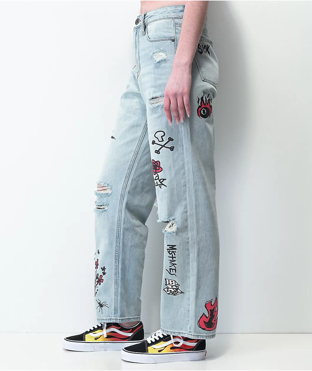 Ninth Hall Sire Printed Light Blue Denim Dad Jeans - Image 8