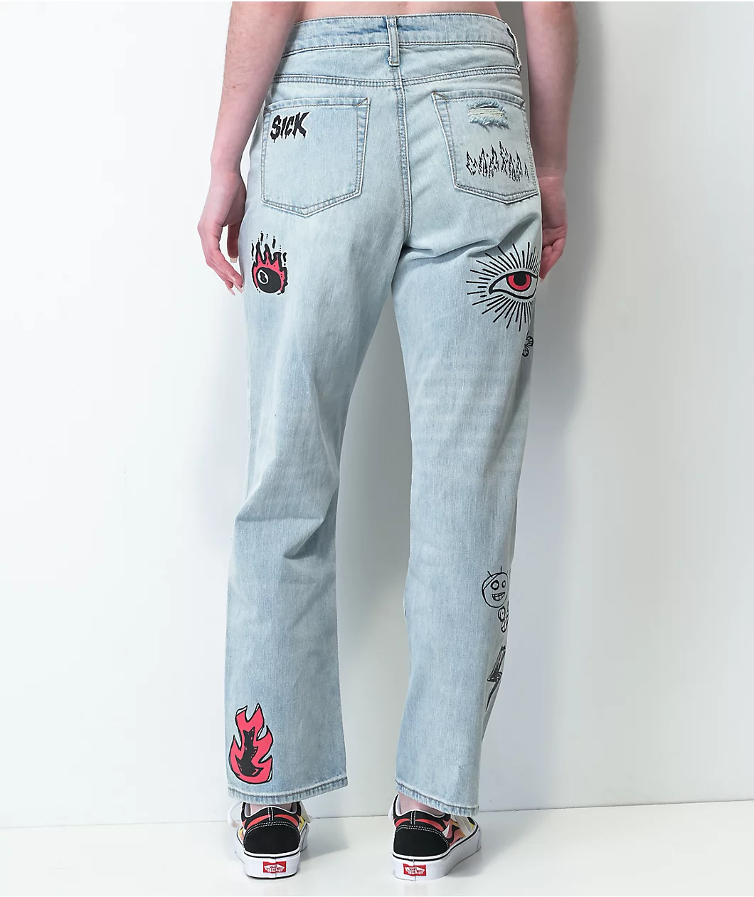 Ninth Hall Sire Printed Light Blue Denim Dad Jeans - Image 2