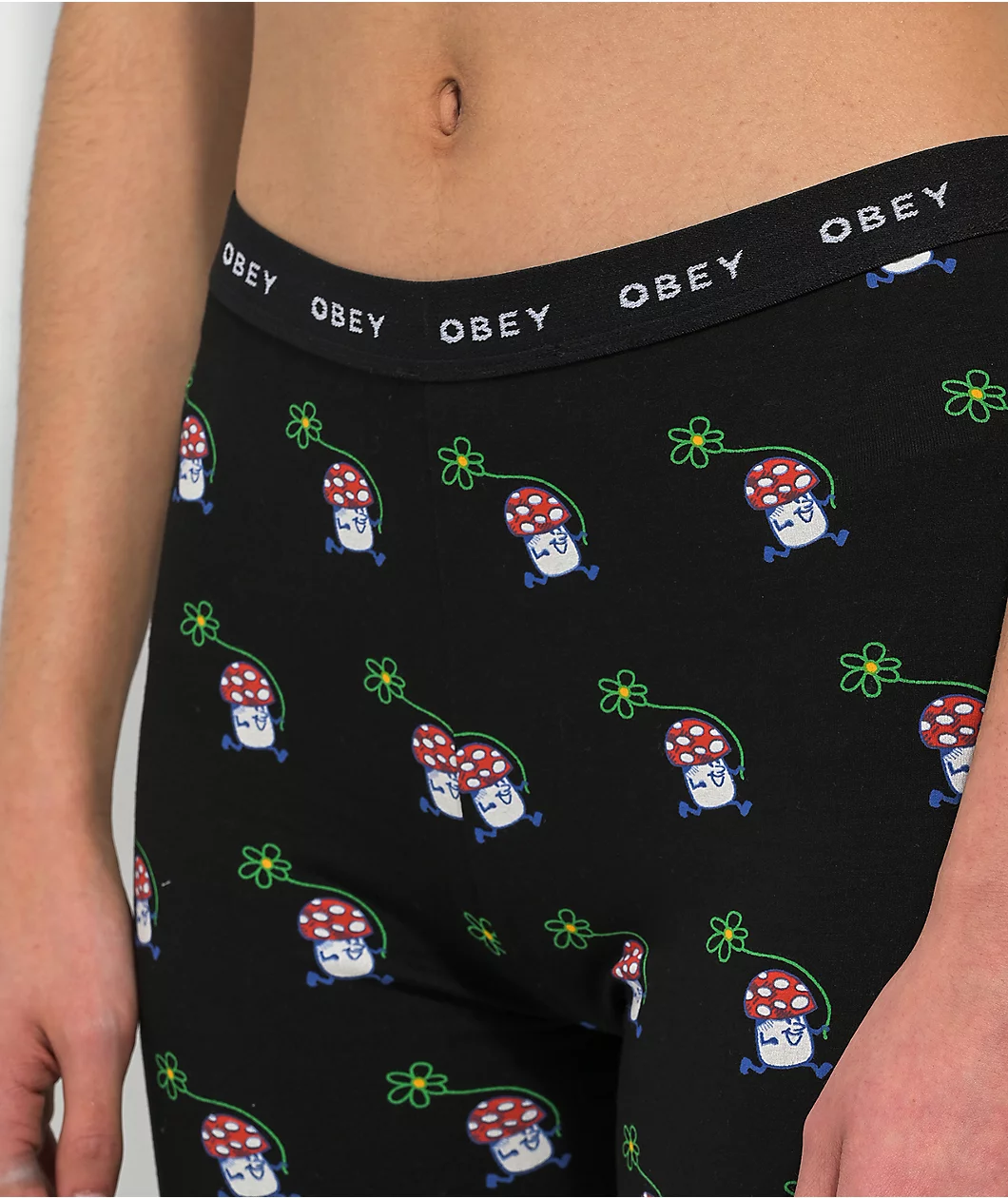 Obey Biscayne Mushroom Black Bike Shorts - Image 3