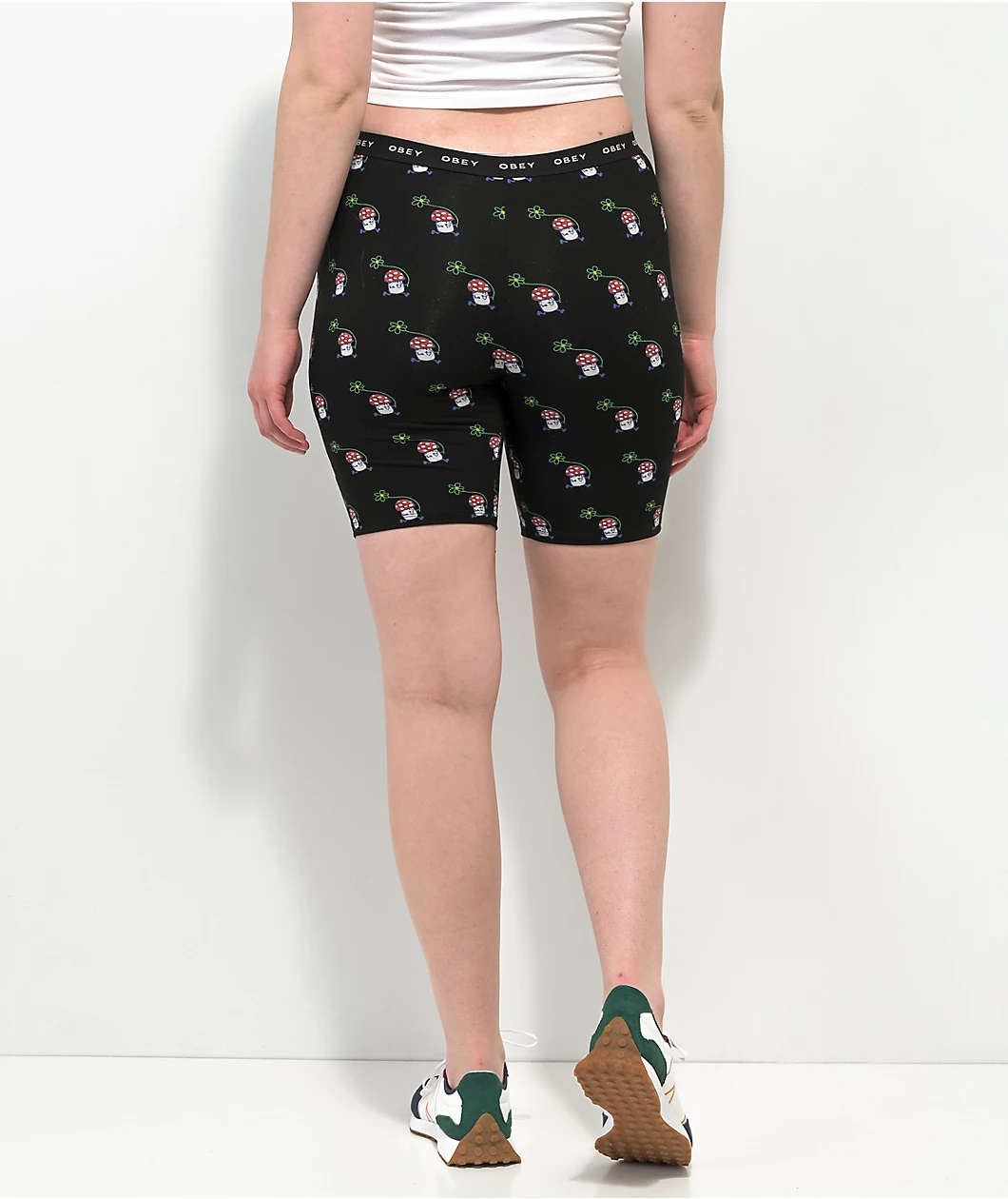 Obey Biscayne Mushroom Black Bike Shorts - Image 6