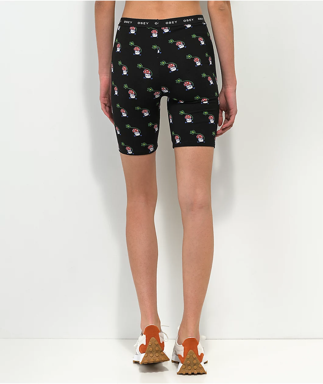 Obey Biscayne Mushroom Black Bike Shorts - Image 2