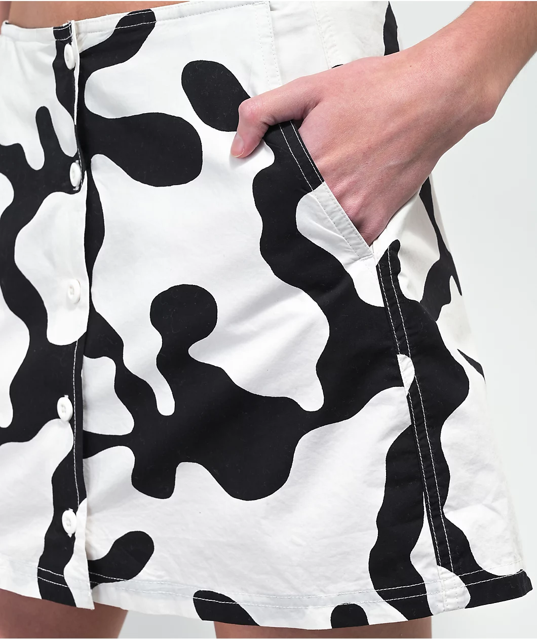 Obey Kyoto Black & White Mini Skirt - Image 3