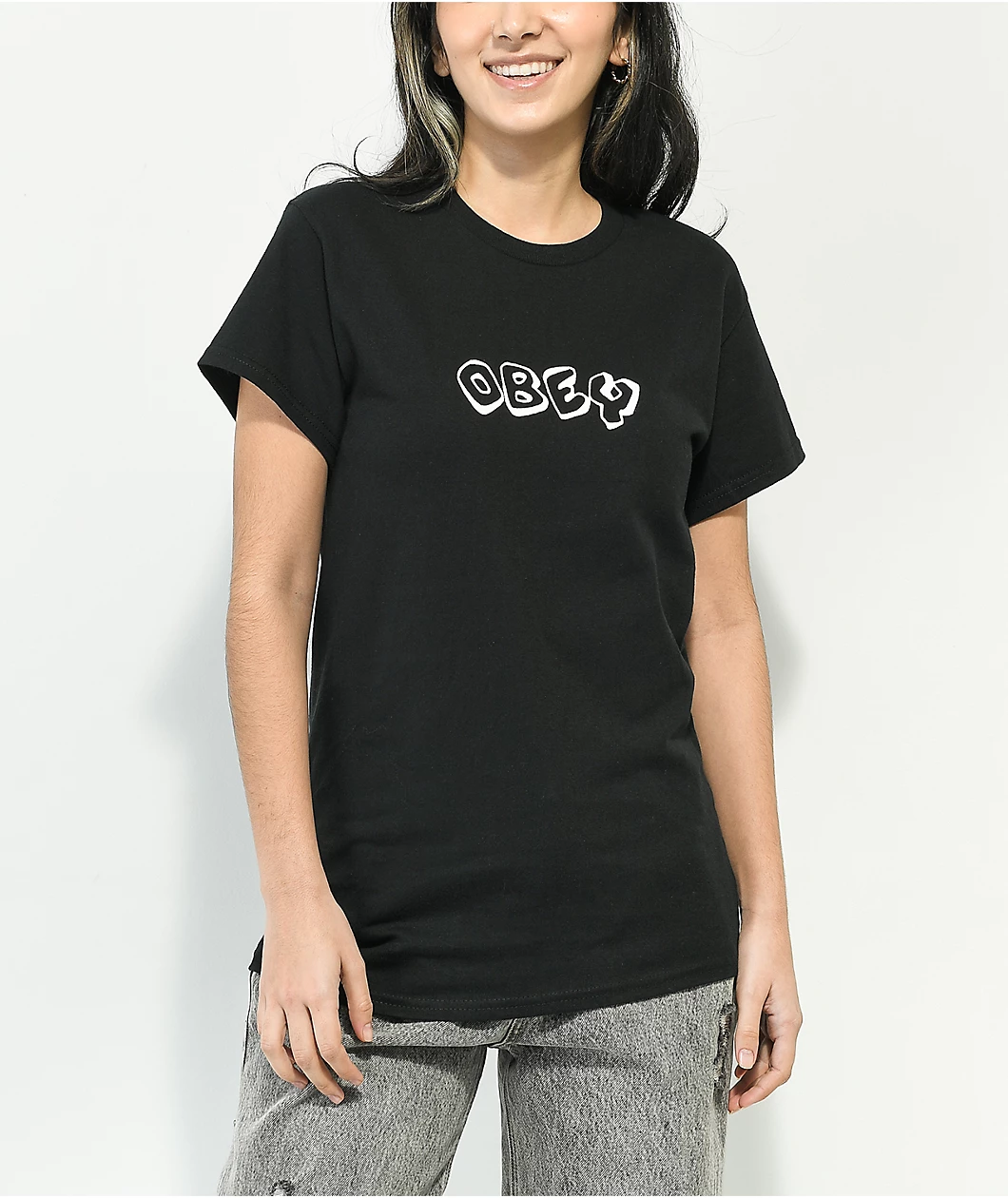 Obey Smellin Daisies Black T-Shirt - Image 2