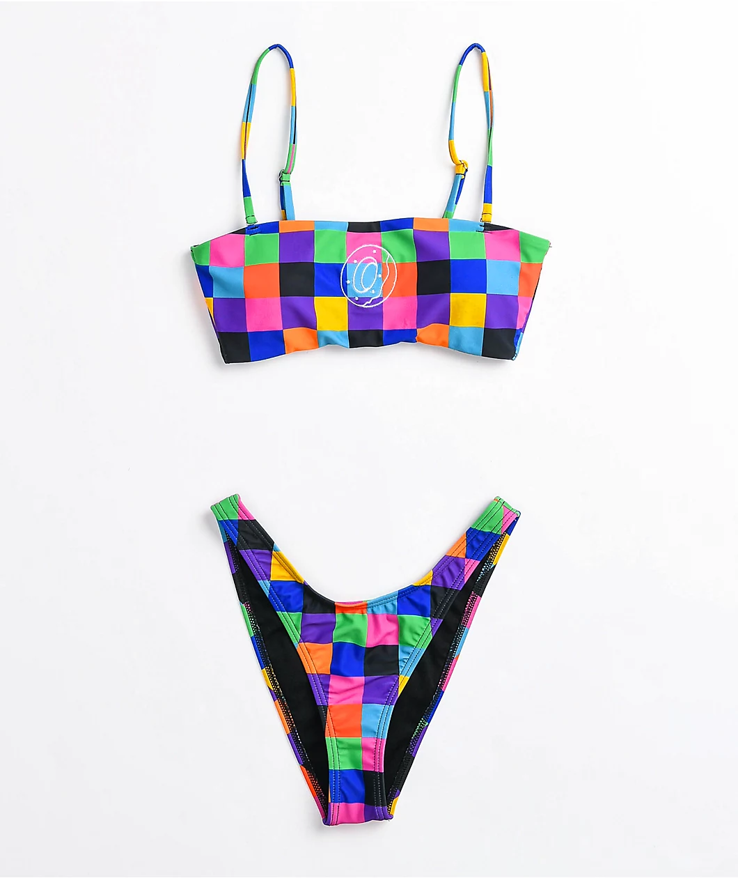 Odd Future Multi Checkered Bandeau Bikini Top - Image 3