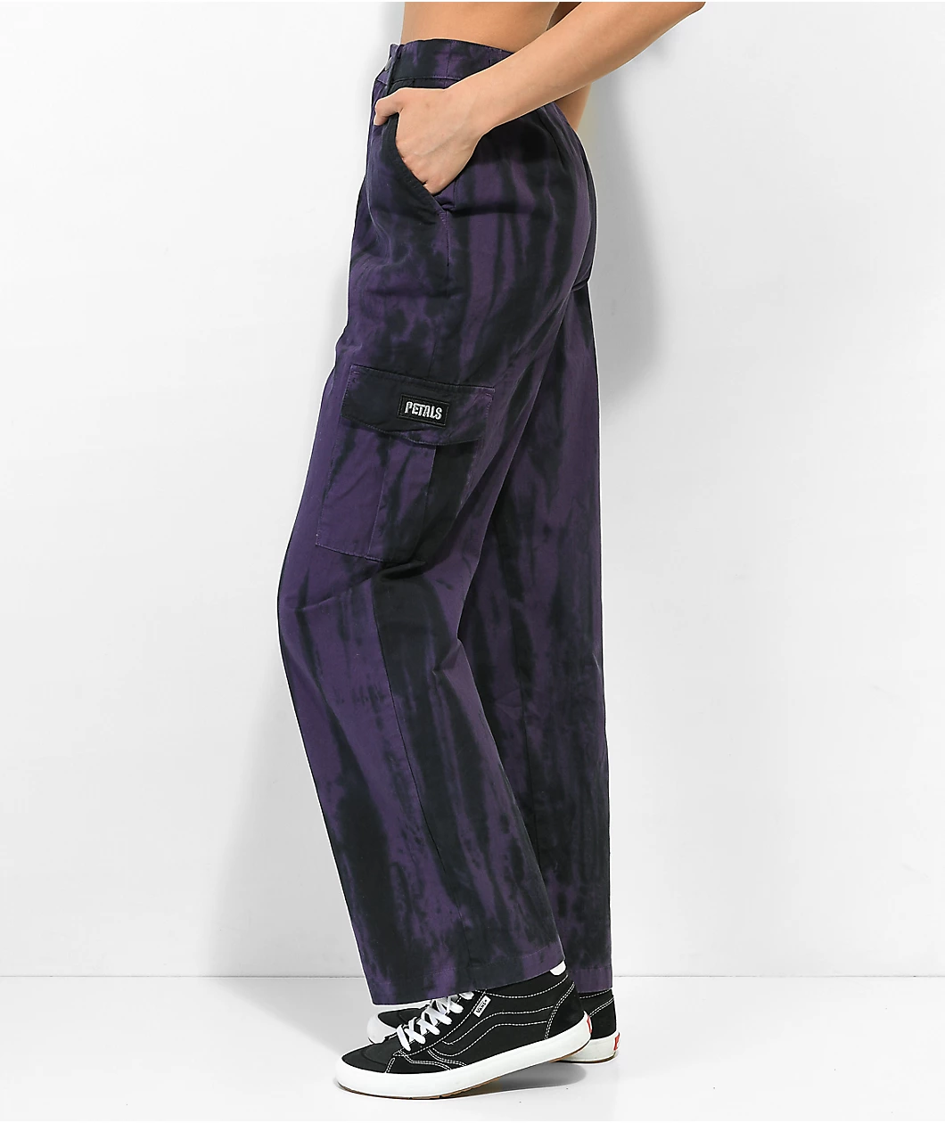 Petals By Petals And Peacocks Swirl Purple Tie Dye Cargo Pants - Image 2